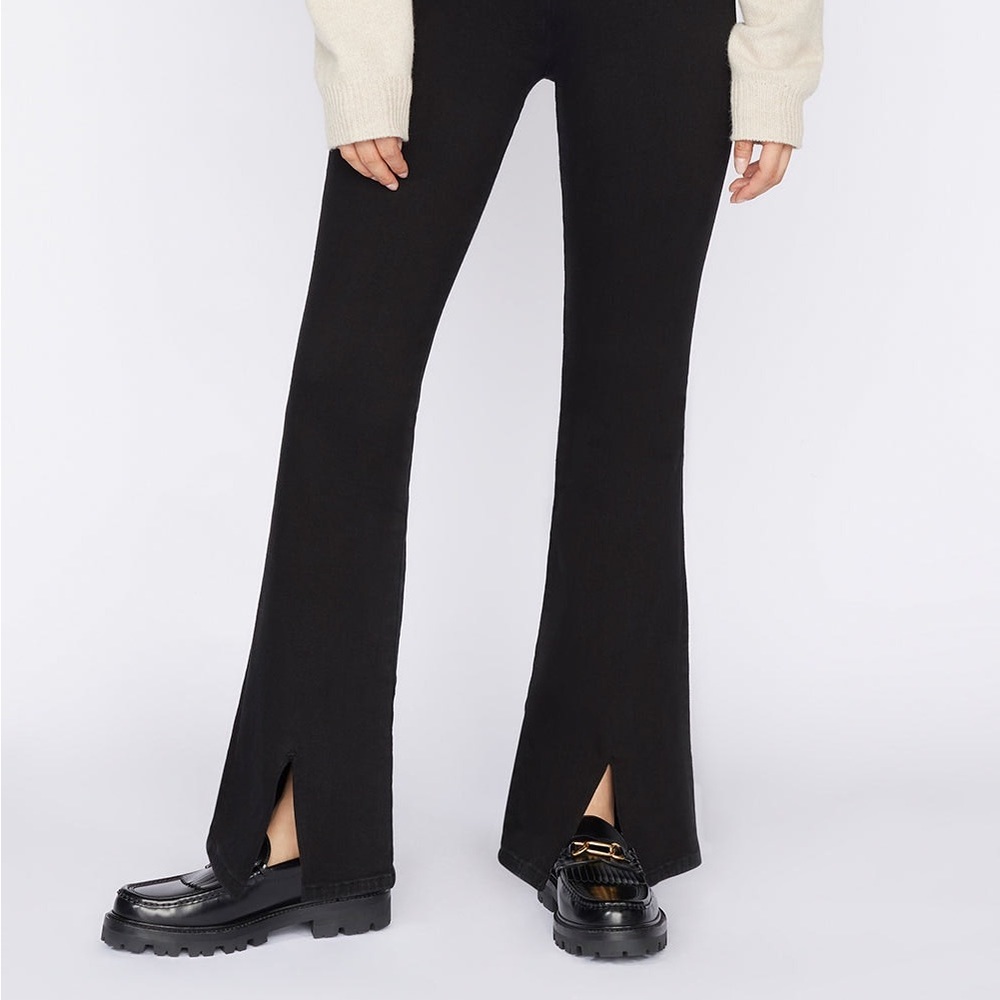 NWT frame denim The Jetset Slit Flare
in Sheen Noir black size 0